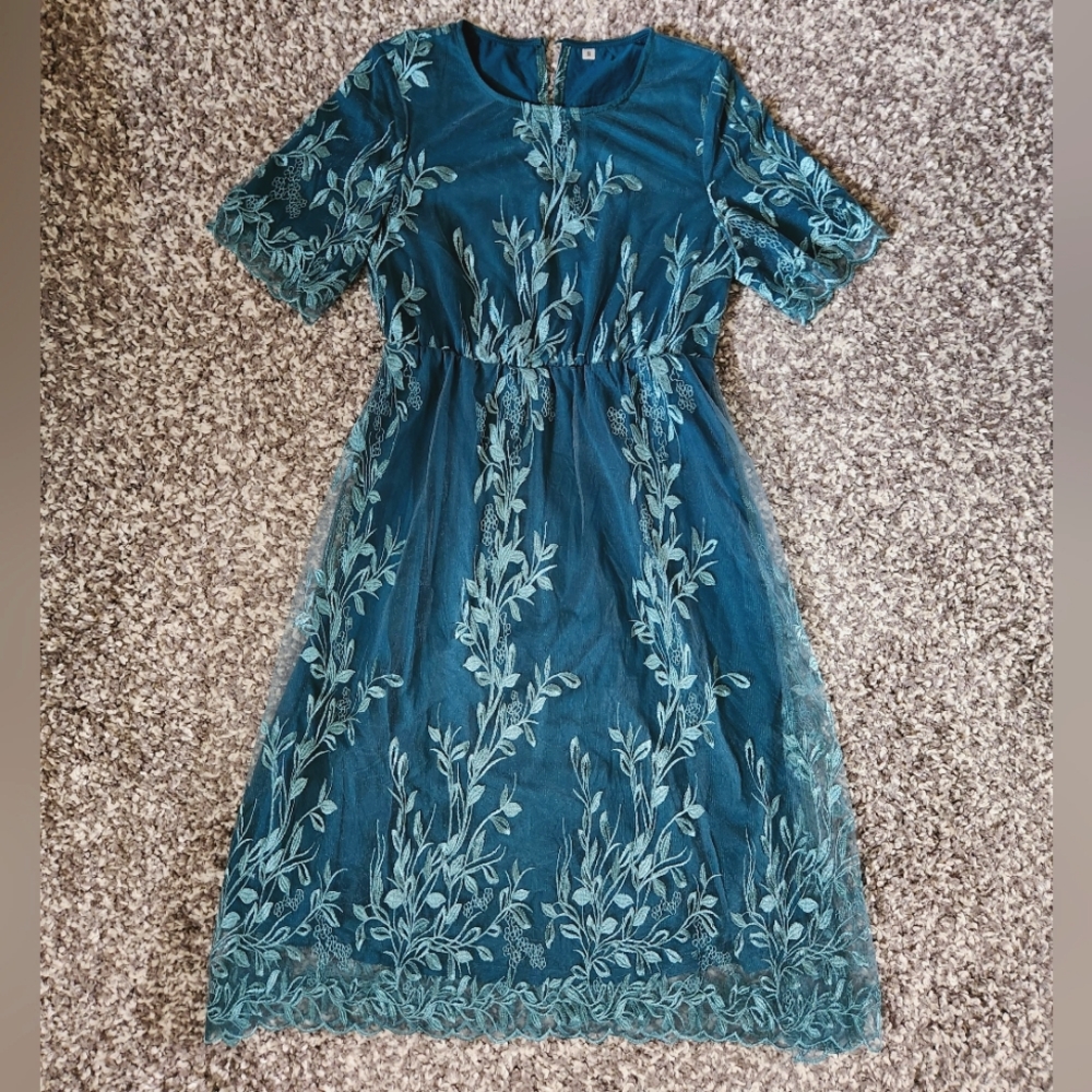 Blue Lacey Flower Dress